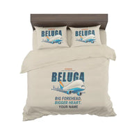Thumbnail for Airbus A300-600ST BelugaST - Cartoon + Name - Bedding Set - Beige