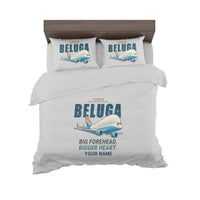 Thumbnail for Airbus A300-600ST BelugaST - Cartoon + Name - Bedding Set - Light Gray