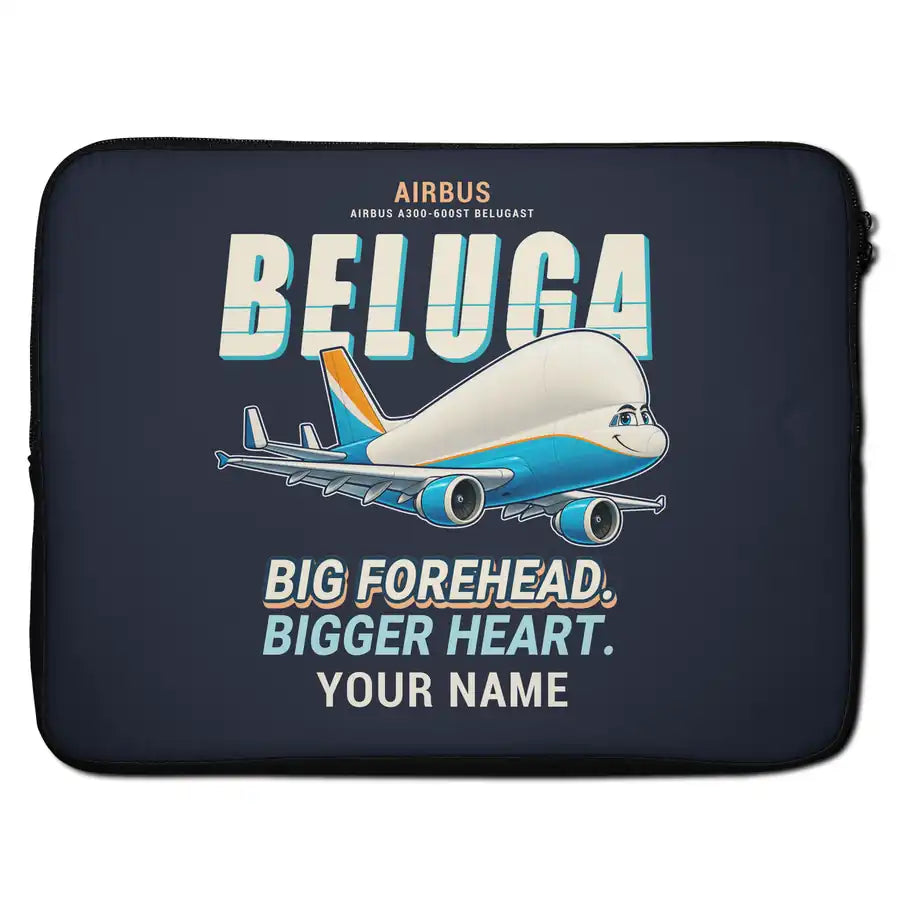 Airbus A300-600ST BelugaST - Cartoon + Name - Laptop Sleeve