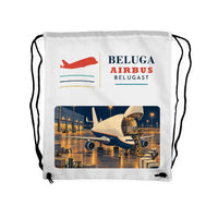 Thumbnail for Airbus A300-600ST BelugaST - Drawstring Bag - Classic - White