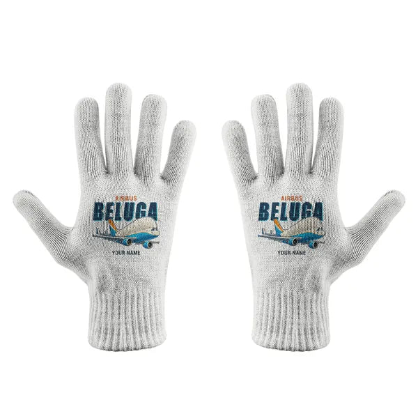Airbus A300-600ST BelugaST - Gloves - Full - Cartoon + Name - White