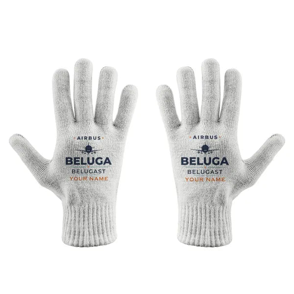 Airbus A300-600ST BelugaST - Gloves - Full - Heritage + Name - White