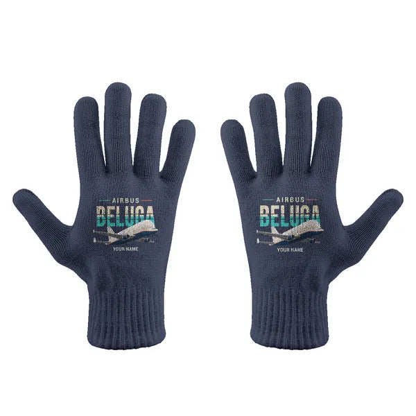Airbus A300-600ST BelugaST - Gloves - Full - Original + Name - Navy Blue