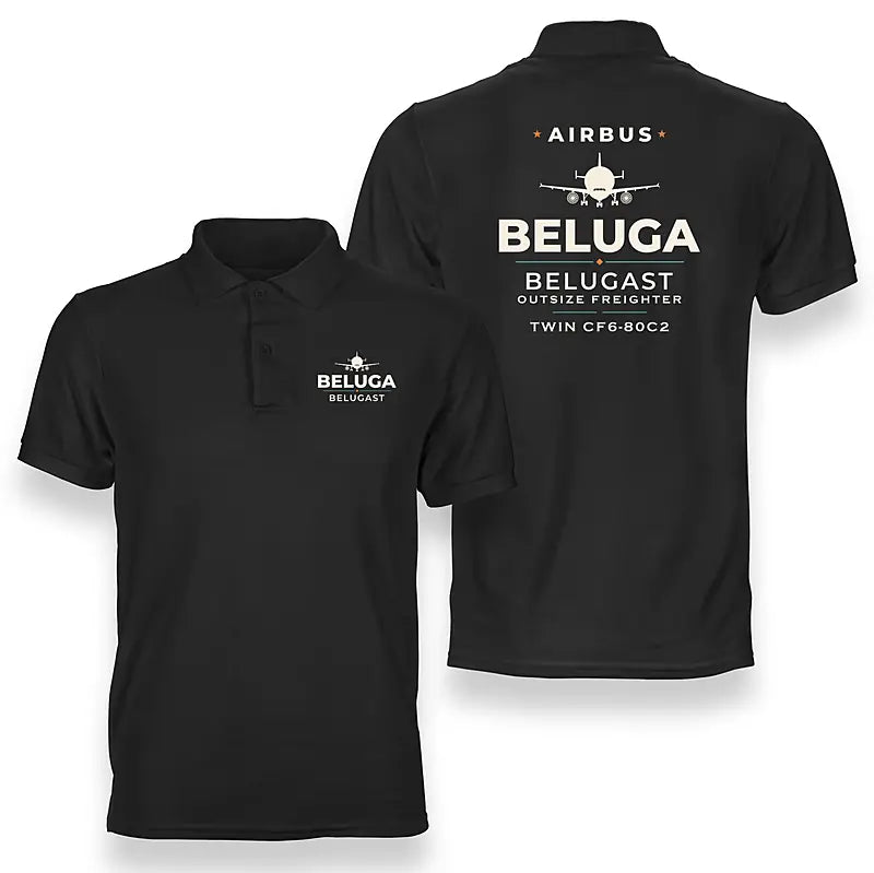 Airbus A300-600ST BelugaST - Heritage - Double-Side Polo - Black