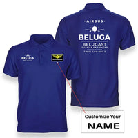 Thumbnail for Airbus A300-600ST BelugaST - Heritage - Double-Side Polo - Blue + Name