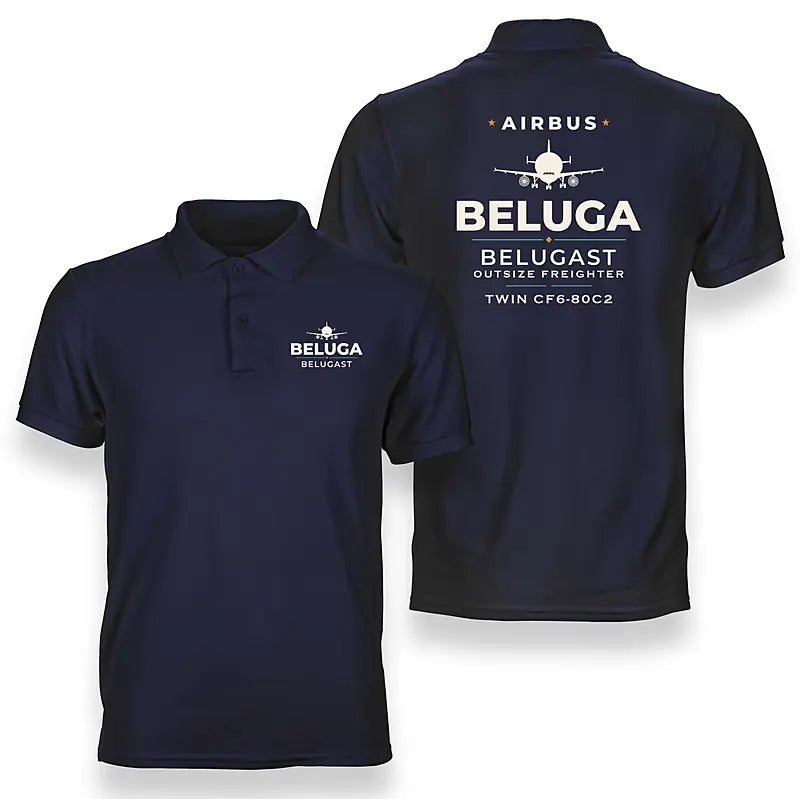 Airbus A300-600ST BelugaST - Heritage - Double-Side Polo - Navy Blue