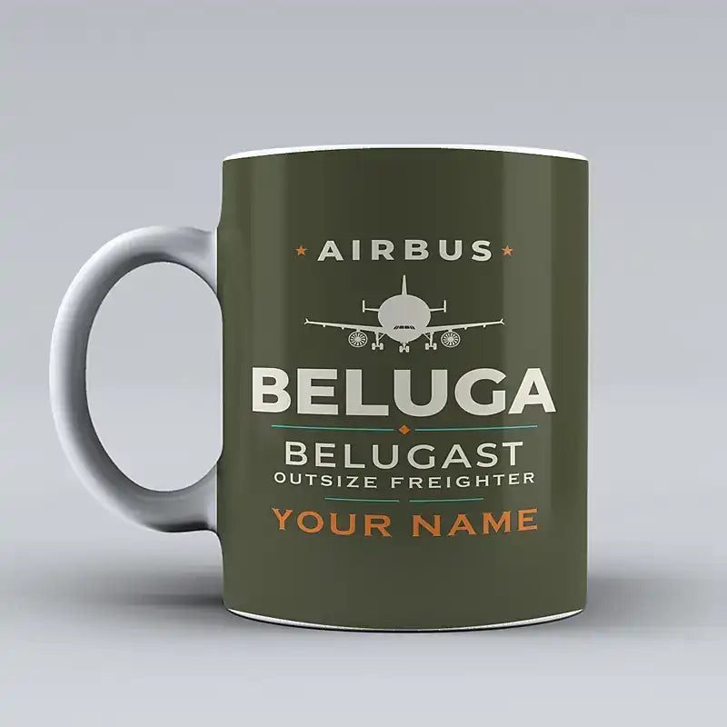 Airbus A300-600ST BelugaST - Heritage + Name - Mug - Green Army