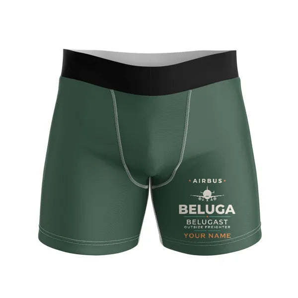 Airbus A300-600ST BelugaST - Men Boxers - Heritage + Name - Dark Green