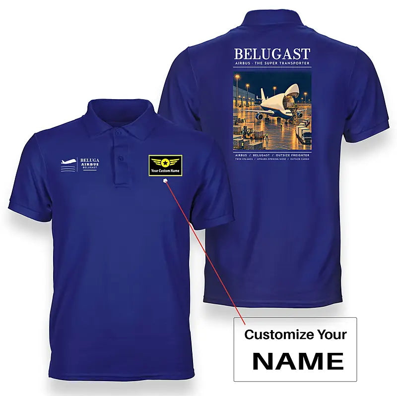Airbus A300-600ST BelugaST - Poster - Double-Side Polo - Blue + Name