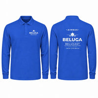 Thumbnail for Airbus A300-600ST BelugaST Premium Polo T-Shirts - Heritage - Long Sleeve - Blue