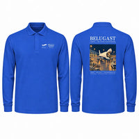Thumbnail for Airbus A300-600ST BelugaST Premium Polo T-Shirts - Poster - Long Sleeve - Blue
