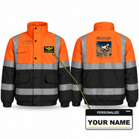 Thumbnail for Airbus A300-600ST BelugaST Reflective Winter Jackets - Poster + Name - Orange & Navy