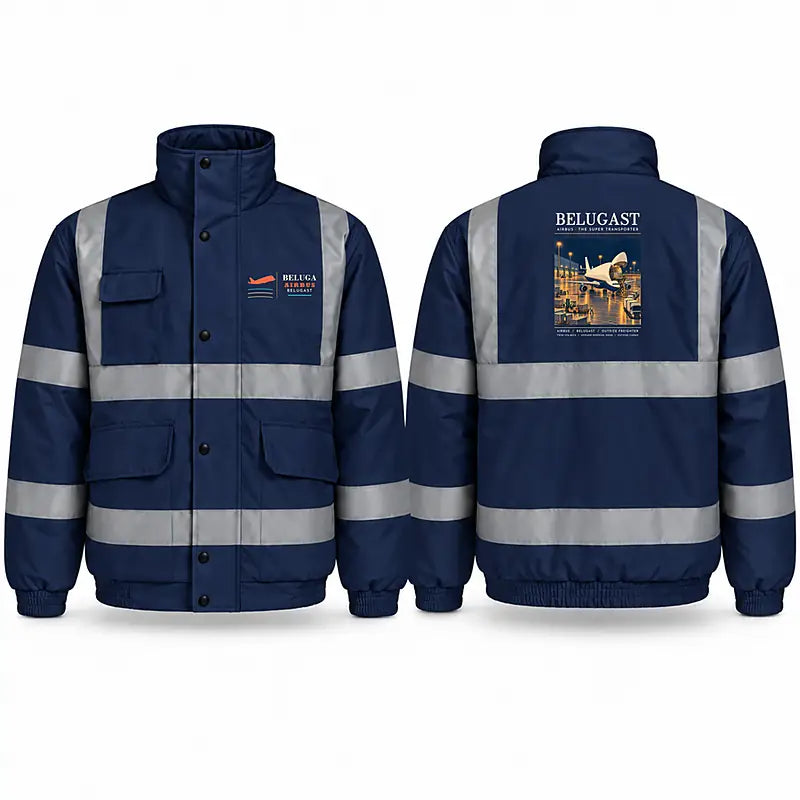 Airbus A300-600ST BelugaST Reflective Winter Jackets - Poster - Navy Blue