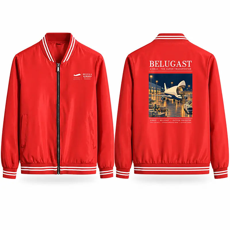 Airbus A300-600ST BelugaST Stylish Jackets - Baseball Collar - Poster - Red