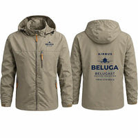 Thumbnail for Airbus A300-600ST BelugaST Stylish Jackets - Hooded Windbreaker - Heritage - Khaki