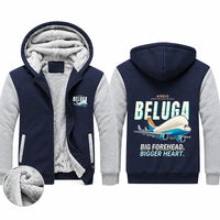 Thumbnail for Airbus A300-600ST BelugaST Zipped Sweatshirts - Cartoon - Navy & Gray