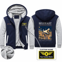Thumbnail for Airbus A300-600ST BelugaST Zipped Sweatshirts - Poster + Name - Navy & Gray