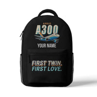 Thumbnail for Airbus A300B2 - 3D Backpack - Cartoon + Name - Black