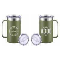 Thumbnail for Airbus A300B2 - Beverage Mug - Tag + Name - Army Green