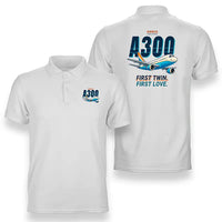 Thumbnail for Airbus A300B2 - Cartoon - Double-Side Polo - White