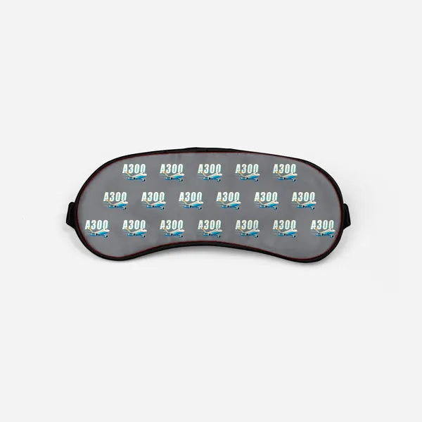 Airbus A300B2 - Cartoon Pattern - Sleep Mask - Gray