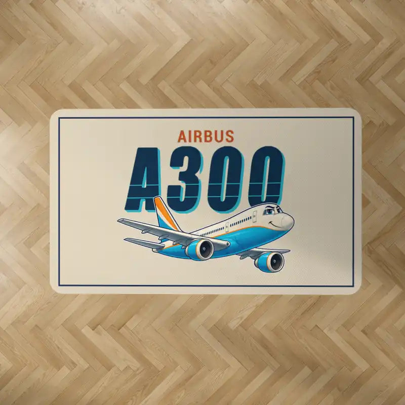 Airbus A300B2 - Cartoon - Rectangle Carpet - Beige