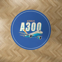 Thumbnail for Airbus A300B2 - Cartoon - Round Carpet - Blue