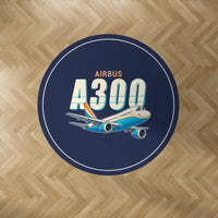 Thumbnail for Airbus A300B2 - Cartoon - Round Carpet - Dark Blue