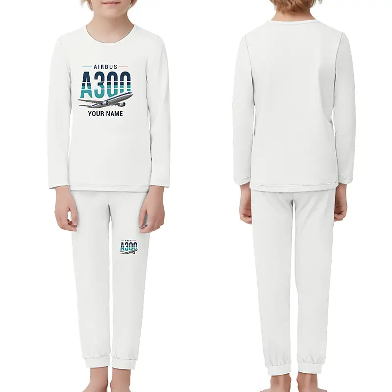 Airbus A300B2 - Children Pajamas - Original Chest + Name - White