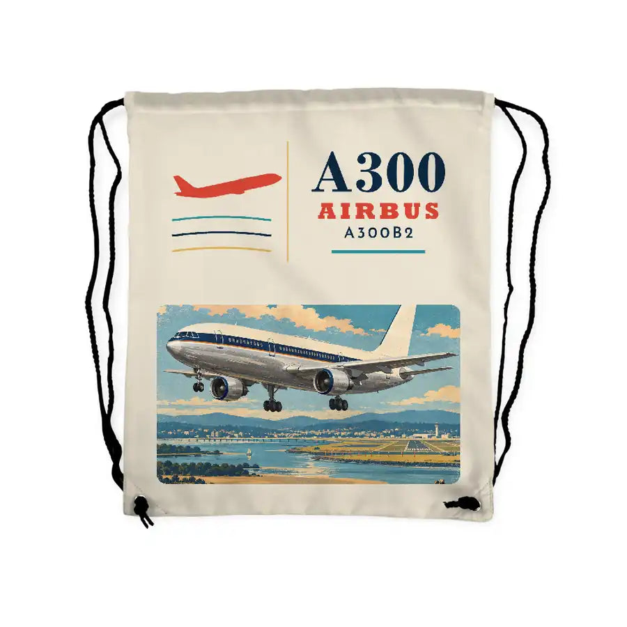 Airbus A300B2 - Drawstring Bag - Classic - Beige