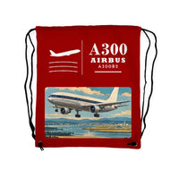 Thumbnail for Airbus A300B2 - Drawstring Bag - Classic - Red