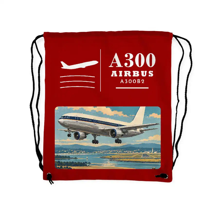 Airbus A300B2 - Drawstring Bag - Classic - Red