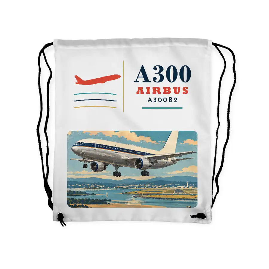 Airbus A300B2 - Drawstring Bag - Classic - White
