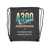 Thumbnail for Airbus A300B2 - Drawstring Bag - Original - Gray
