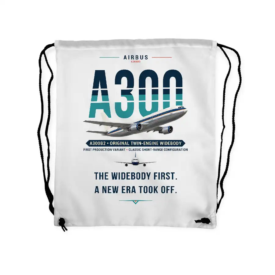Airbus A300B2 - Drawstring Bag - Original - White