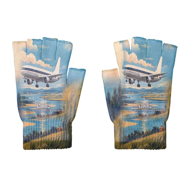 Airbus A300B2 - Gloves - Cut - 3D - Full Print