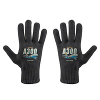 Thumbnail for Airbus A300B2 - Gloves - Full - Cartoon + Name - Black