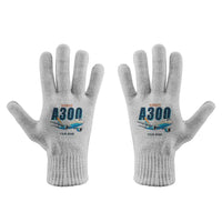 Thumbnail for Airbus A300B2 - Gloves - Full - Cartoon + Name - Light Gray