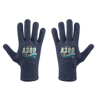 Thumbnail for Airbus A300B2 - Gloves - Full - Cartoon - Navy Blue