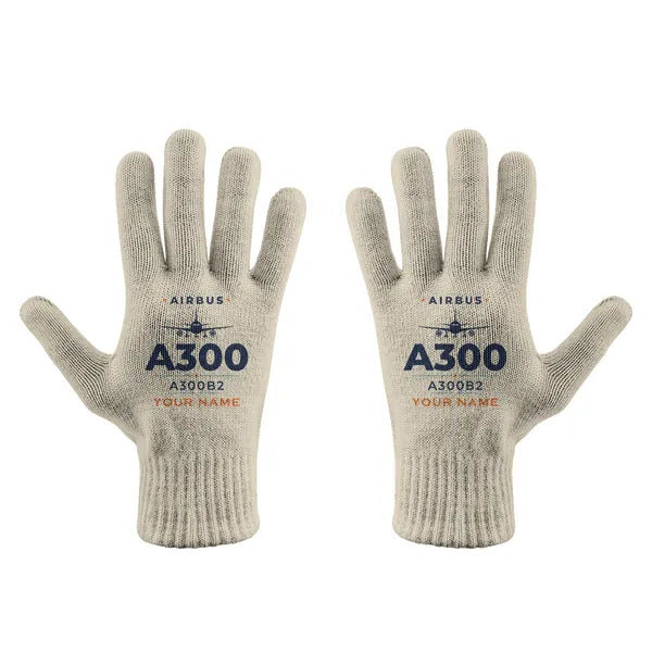 Airbus A300B2 - Gloves - Full - Heritage + Name - Beige