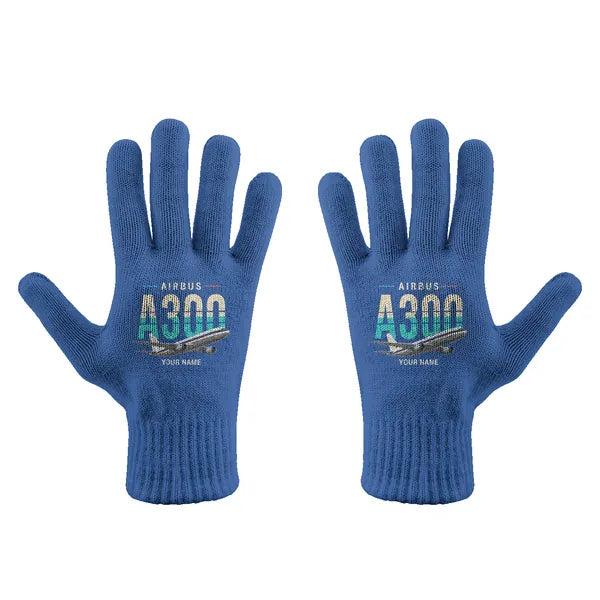 Airbus A300B2 - Gloves - Full - Original + Name - Blue