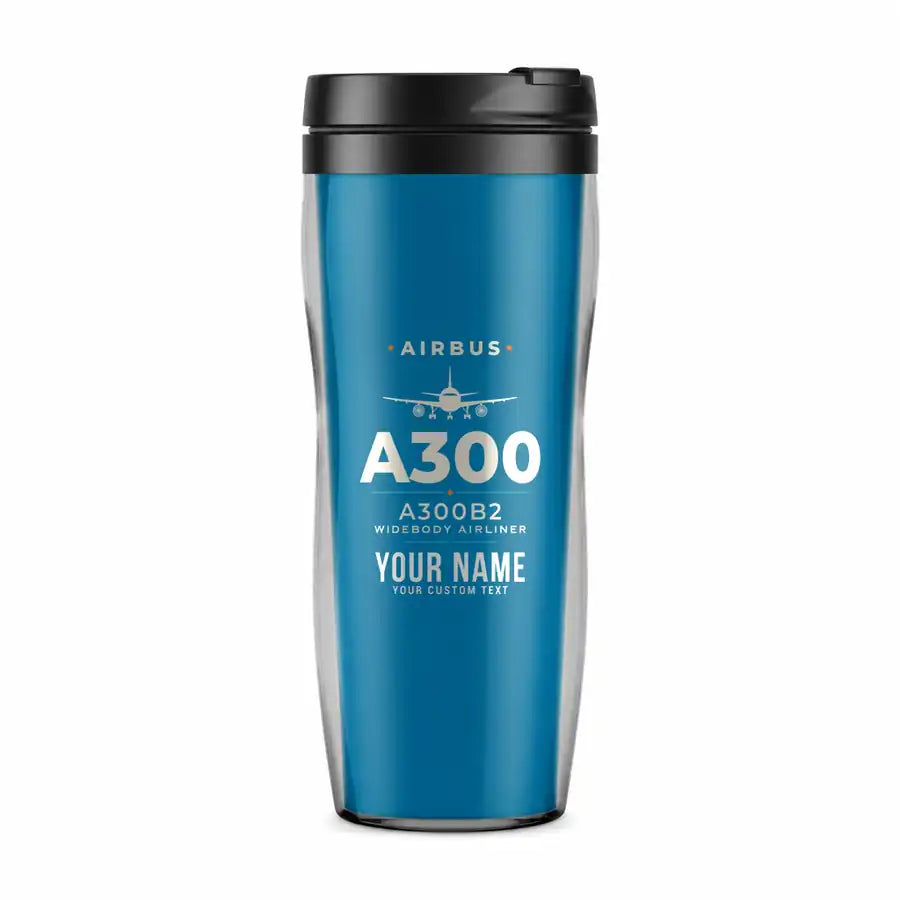 Airbus A300B2 - Heritage + Name - Plastic (No Holder) - Light Blue