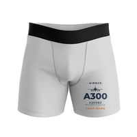 Thumbnail for Airbus A300B2 - Men Boxers - Heritage + Name - Light Gray