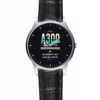 Thumbnail for Airbus A300B2 - Original - Leather Strap - Striped Black Leather Strap