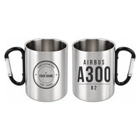 Thumbnail for Airbus A300B2 - Outdoors Mug - Tag + Name - Black
