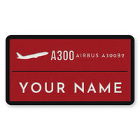 Thumbnail for Airbus A300B2 Patches - Rectangle + Name - Red White