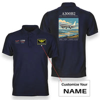Thumbnail for Airbus A300B2 - Poster - Double-Side Polo - Navy Blue + Name