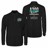 Thumbnail for Airbus A300B2 Premium Polo T-Shirts - Original - Long Sleeve - Black