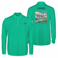 Thumbnail for Airbus A300B2 Premium Polo T-Shirts - Poster - Long Sleeve - Green