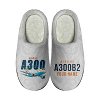 Thumbnail for Airbus A300B2 - Slippers - Cotton - Cartoon + Name - Light Gray